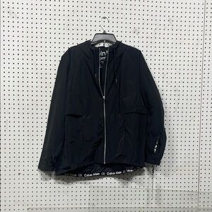 Calvin Klein Black Windbreaker with Classic Blazer Silhouette